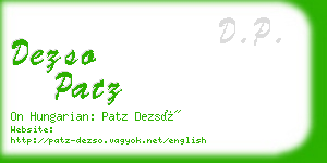 dezso patz business card
